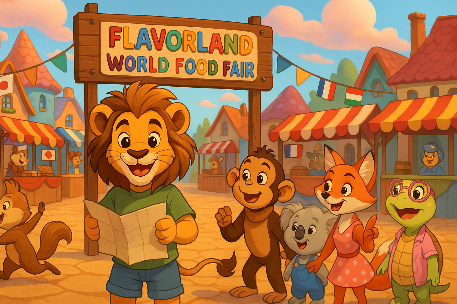 Leo and Friends in Flavorland colorful episode scene