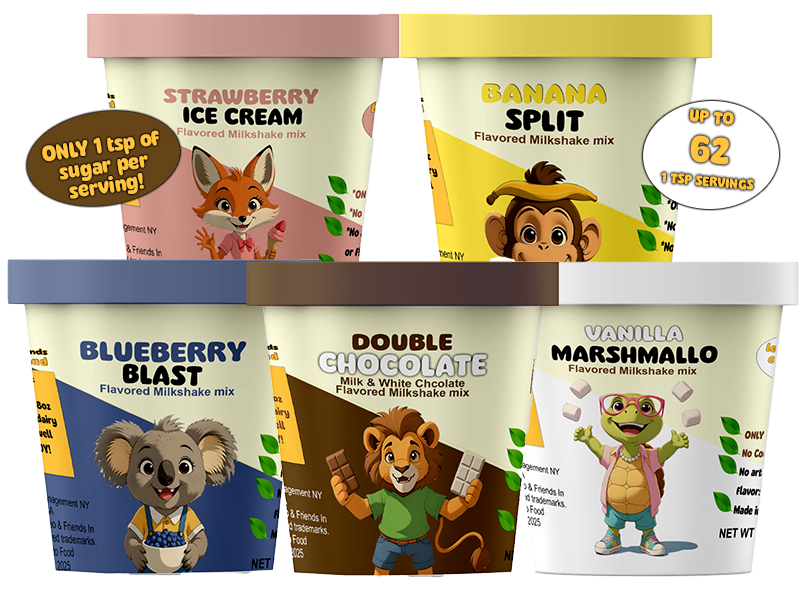 Leo & Friends Flavored Milkshake Mix — 5 flavors